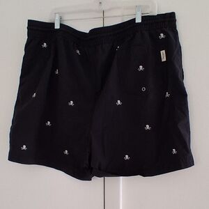 Polo Ralph Black Skull Print Shorts